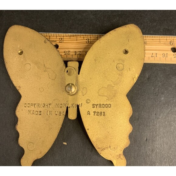 SYROCO Vintage Gold Butterfly Set Made In USA  A7291, B 7291 - Picture 9 of 9
